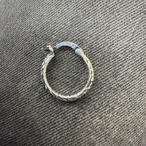 Sterling Silver Ridged Hoop Earrings